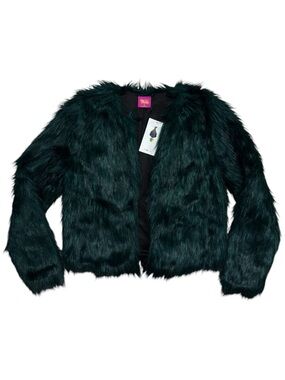 NWT✨ | Trolls | Women’s Dark Green Faux Fur Open Front Jacket
